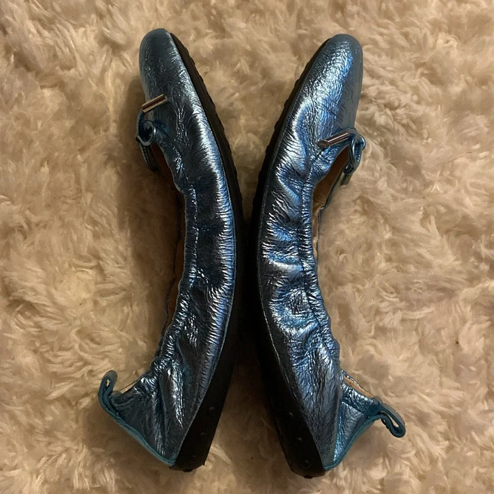 tod’s blue metallic ballet flats - Picture 6 of 9